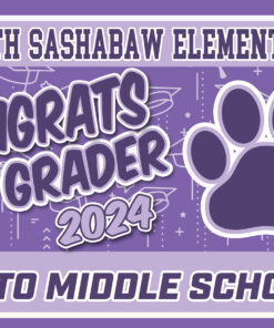 North Sashabaw Elementary School 5th grade grad yard sign - 24"x18"